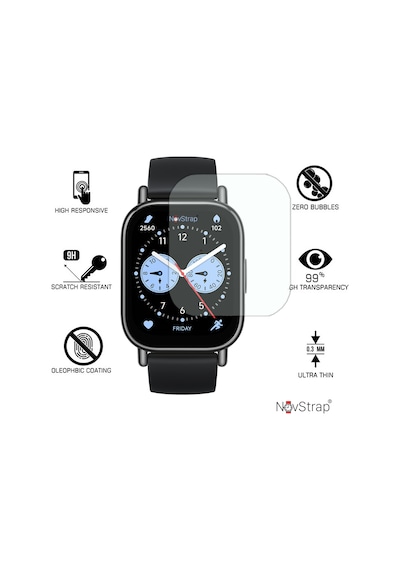 Novstrap Xiaomi Redmi Watch 5 Lite İle Uyumlu Ekran Koruyucu 9h Temperli Cam Kolay Uygulama Aparatlı