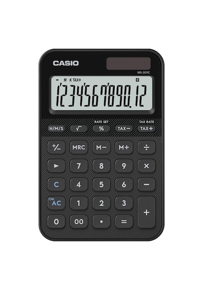 Casio Ms-20yc-bk 12 Hane Siyah Masa Üstü Hesap Makinesi Beyaz
