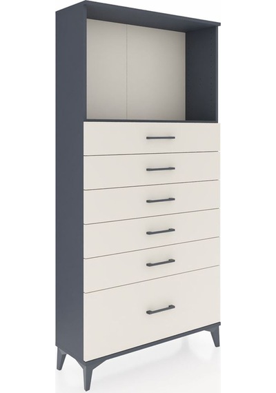 Arges Dolap Tek Raflı 6 Çekmeceli 88x30x182 Antrasit-aytaşı Antrasit Arges Dolap Tek Raflı 6 Çekmeceli 88x30x182 Antrasit-aytaşı Antrasit