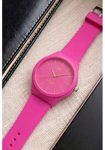 Q&q 10 Atm Su Geçirmez Unisex Renkli Kol Saati Pembe