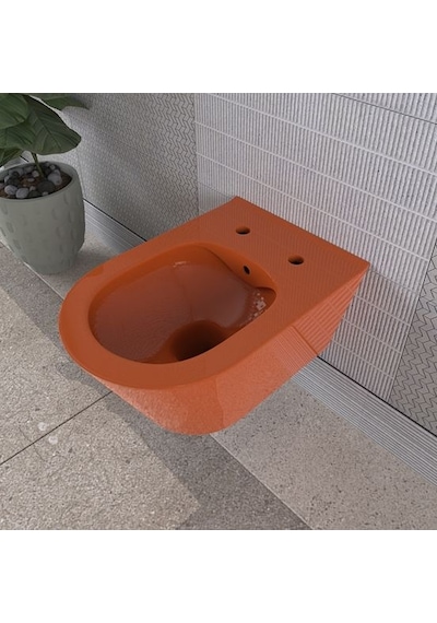 Lucco 53 CM Rim Art Kanalsız Asma Klozet Turuncu