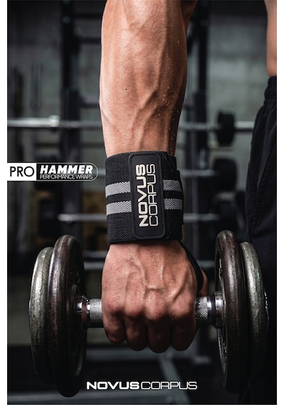 Ağırlık Bilekliği Wrist Wraps Crossfit Fitness Bilekliği Bilek Koruyucu Destek Bilekliği - 2 Adet - Siyah/gri Desen