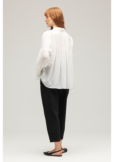 Sââde Kadın Yüksek Bel Relaxed Fit Mom Jean Pantolon - Pileli Siyah