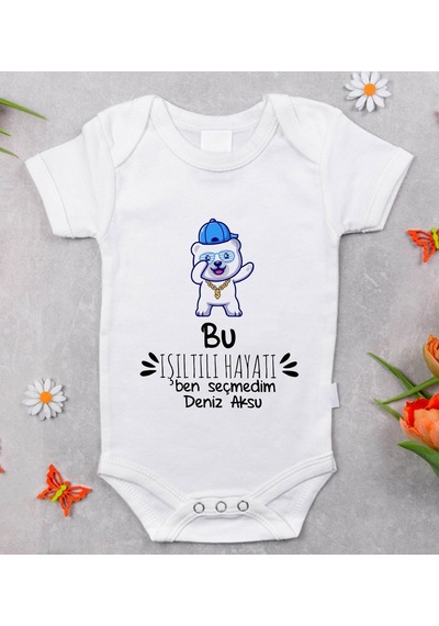 Bitmeyenkartus Bk Kids Isimli Işıltılı Hayatı Ben Seçmedim Tasarımlı Bebek Body Beyaz