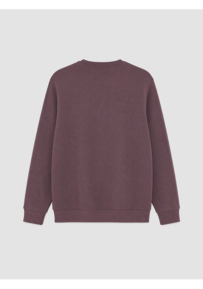 Lcwaıkıkı Classic Mürdüm Bisiklet Yaka Erkek Kalın Sweatshirt