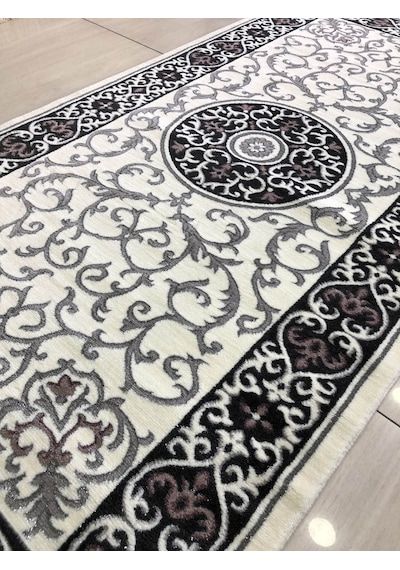 Saray Halı Vizyon 11503 Rs8 100X200 Gri Pudra Göbekli 2 Mt Yolluk