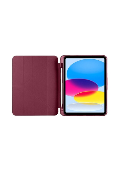 Galaxy Tab S10 Lite 10.9 İnç İle Uyumlu Kalemlikli, Uyku Modlu, Mıknatıslı, Üçgen Standlı, Darbeye Dayanıklı Kaplama Akıllı Kılıf Mürdüm, Galaxy Tab S10 Lite 10.9 İnç