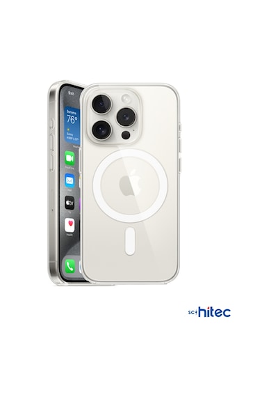 Schitec Apple Uyumlu iPhone 15 Pro Magsafe Özellikli Şeffaf Kılıf