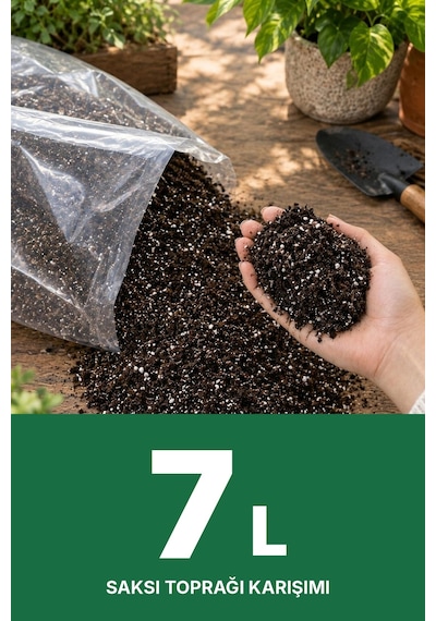 Premium Saksı Toprağı Karışımı --- Saksına Göre, İhtiyacın Kadar --- Jiffy Sphagnum Torf + Perlit + Cocopeat --- Steril, Böcek Yapmaz 7 L