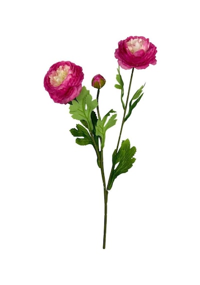 Yapay Çiçek Şakayık Çiçeği Fuşya Renk 2 Çiçek 1 Tomurcuk 50cm Fusya