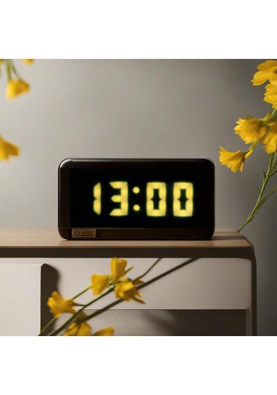 Dijital Led Duvar Ve Masa Saati Ve Derece - Sarı Kasa Ölçüleri: 7x17 Cm