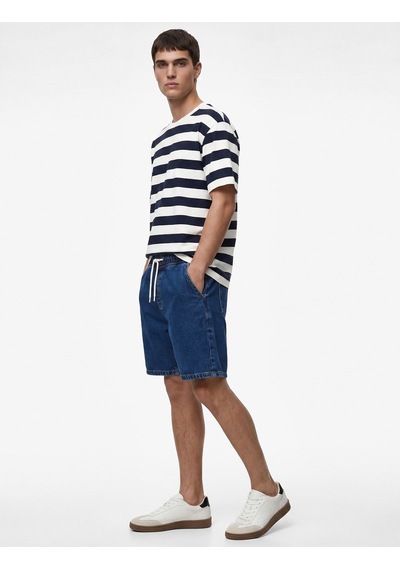 Koton Rahat Kalıp Cepli Pamuklu Bermuda Beli Bağcıklı Baggy Jean Şort Orta İndigo 6sam40284nd Koton Rahat Kalıp Cepli Pamuklu Bermuda Beli Bağcıklı Baggy Jean Şort Orta İndigo 6sam40284nd