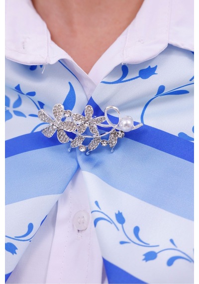 Akdeniz Dalları Model Fular Bandana Şal Estascarf 70x70 Cm Renkli