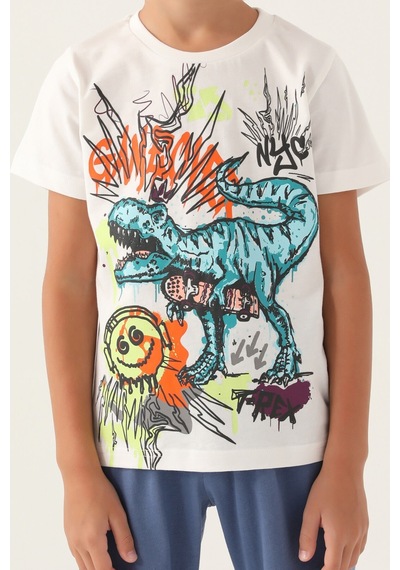 Rolypoly Wild Life Krem Erkek Çocuk Bermuda Takım 5274-43131 Krem