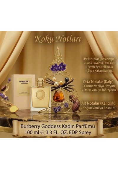 Burberry Goddess 100 Ml Kadın Parfümü Edp Çiçeksi Gurme Vanilya / Yoğun Kalıcı Etki Bby-100-ml Oryantal