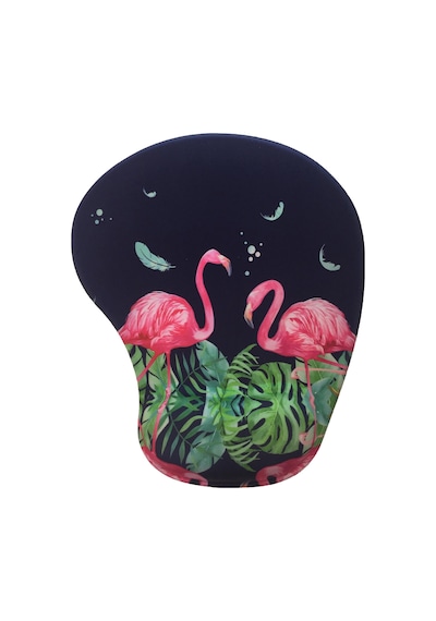Flamingo Baskılı Bilek Destekli Mouse Pad 21x25cm - DS105