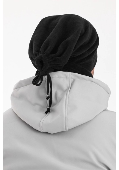 Erkek Kadın %100 Mikro Polar Çift Katlı Winter's Coming Bere Boyunluk Takım - Standart / Siyah-erkek Siyah-erkek