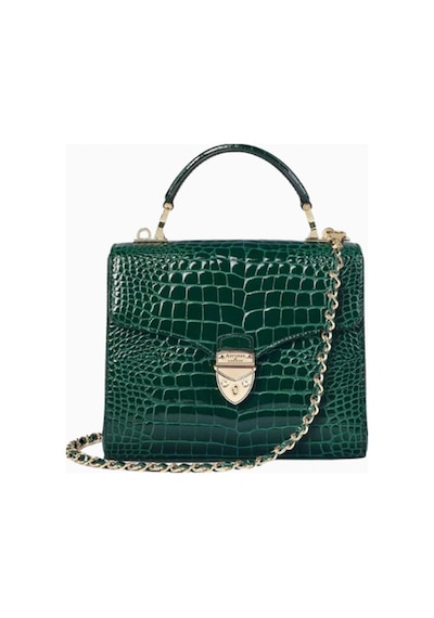 Aspinal Of London Midi Mayfair Yeşil Croc Deri Top Sap Çanta, Zamansız Şıklık Omuz Çantası