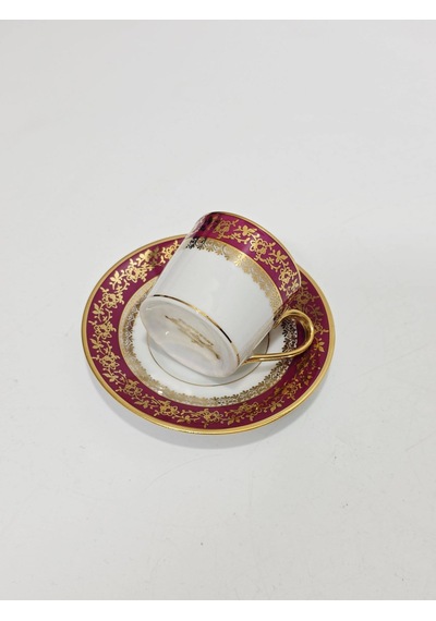 Objets D'art Çiçek Desenli Kahve Fincan Takımı Çok Renkli