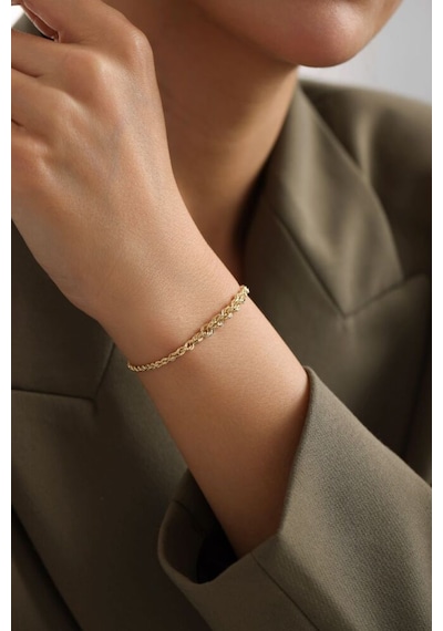 Sembol Gold 14 Ayar Lıght Süzme Halat Bileklik 20 Cm T13670 Renkli Sarı Altın