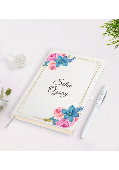 Kişiye Özel Isimli Çerçeveli Defter Kalem Seti-21