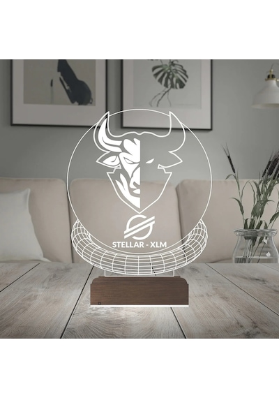 Luvivia Crypto Stellar Xlm Coin Kripto Finans 3d Lamba - Masa Gece Lambası Şeffaf