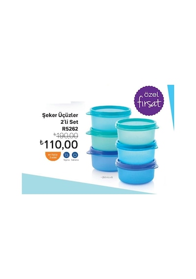 Şeker Üçüzler 2'Li Set Tupperware