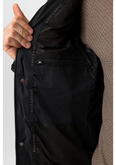 Back And Bond Siyah Regular Fit Kapüşonlu Kürklü Puffer Mont Çok Renkli