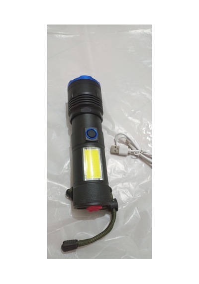 El Feneri Zoomlu Çok Fonksiyonel Aydınlatmalı Usb Şarzlı Siyah