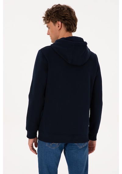 U.S. Polo Assn. Erkek Regular Fit Kapüşonlu Şardonlu Lacivert Basic Sweatshirt 50315582-VR033