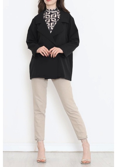 Oversize Düğmeli Ceket Siyah - 951.1247. Çok Renkli