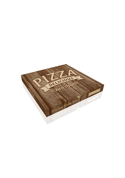 Baskılı Pizza Kutusu 26x26x4 Cm 100 Adet