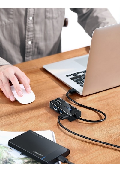 Ugreen Usb 3.0 Gigabit Ethernet Rj45 Dönüştürücü 3 Port Hub Usb Çoklayıcı, 20265