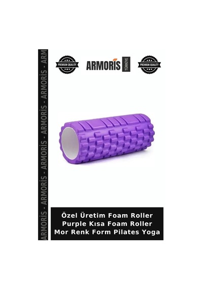 Özel Üretim Foam Roller Purple Kısa Foam Roller Mor Renk Form Pilates Yoga