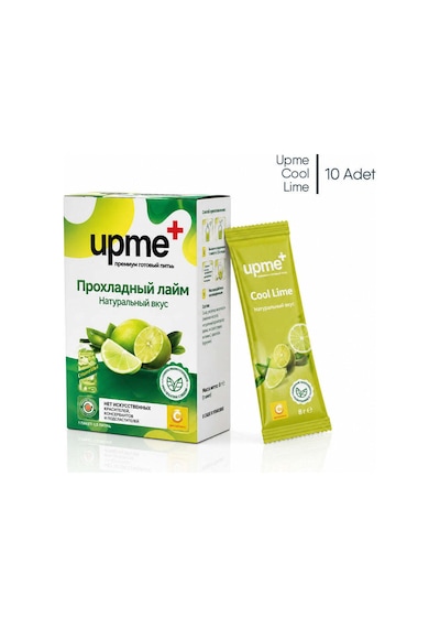 Upme Cool Lime Limon Aromalı İçecek Tozu 10'lu Paket Vitamin C Stevia Doğal Aroma 10 G