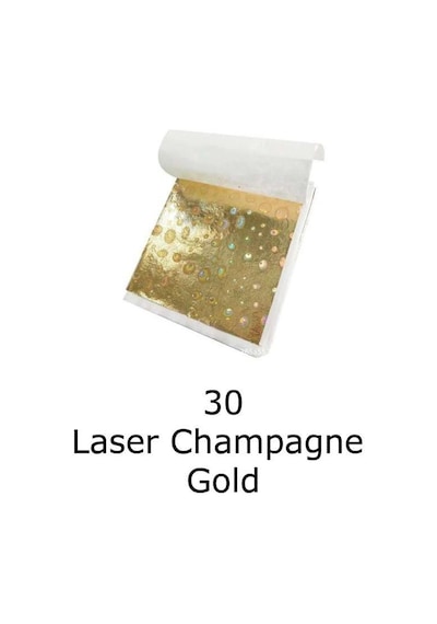 Varak Kaplama Yaprak Metalik Folyo 9x9cm 10lu 30 Laser Champagne Gold R5799f-30 Karışık