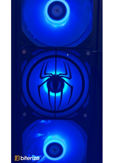 Örümcek Logolu V2 120x120 Mm Pc Fan Kapağı - Masaüstü Bilgisayar Fan Kapağı Siyah