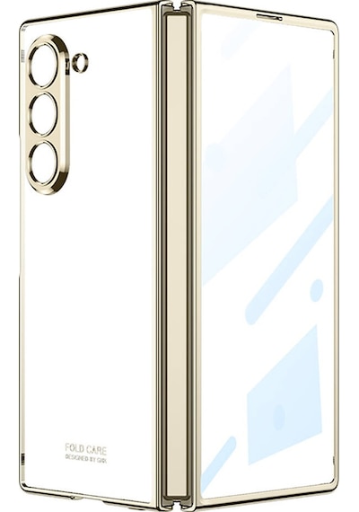 Zore Galaxy Uyumlu Z Fold 6 Kılıf Msra Full Camlı Kıpta Kapak-gold Gold