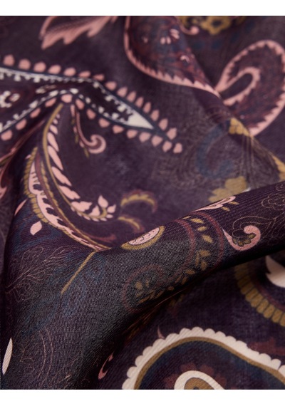 Koton Şal Desenli Kare Saten Fular Bandana Multıcolor 7wak50318aa Mavi