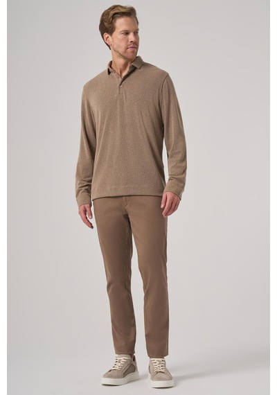 Morven Erkek A-kahverengi Trend Düğmeli Polo Yaka Sweatshirt 26ks063006401 A-kahverengi A.Kahverengi