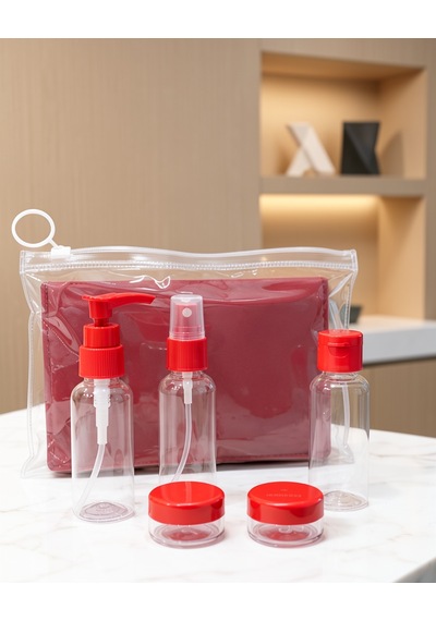Seyahat Şişesi Seti 5 Parça 30 Ml Şeffaf Kozmetik Kabı