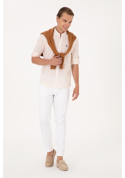 U.s. Polo Assn. Erkek Sarı Gömlek Desenli 50306339-vr044 Sarı