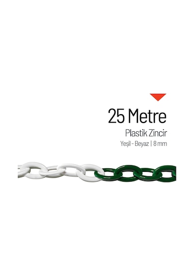 Plastik Zincir 8mm Yeşil-beyaz 25 M-3395