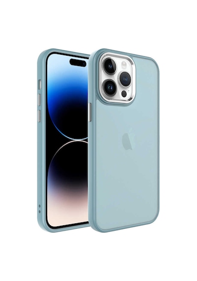Apple Uyumlu iPhone 14 Pro Max Uyumlu Buzlu Sert Pc Zore May Kapak-mavi -