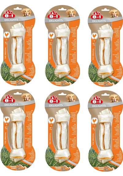 8in1 Delights Bones Large Tavuklu Köpek Ödül Kemiği 85 Gr. X 6 Adet
