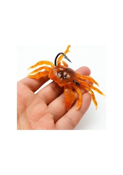 Ayrex 33 Gr 12 Cm Gerçekçi Yengeç Yapay Yem Silikon Gövdeli Çift İğneli Suni Yem