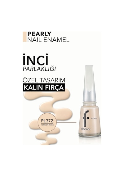 Flormar Sedefli Parlak Oje (Bej) - Pearly Nail Enamel - PL372 Tender Beige - 8682536035477