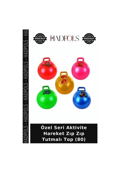 Özel Seri Aktivite Hareket Zıp Zıp Tutmalı Top 80 Çok Renkli