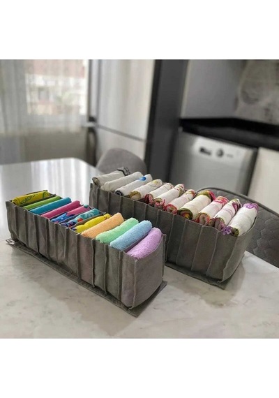 Cepli Organizer L Boy 8 Gözlü Kumaş Siyah Diğer