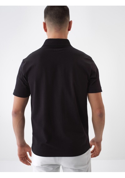 Xint Siyah Pamuk Dokulu Slim Fit Tişört 502207
